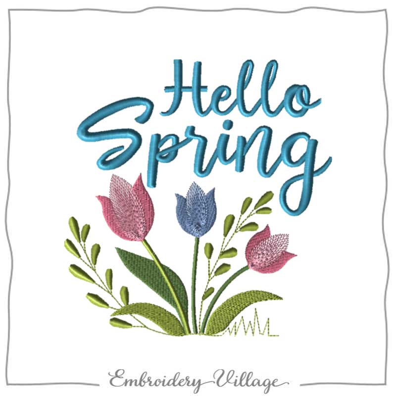 Spring Tulips #1145 - Embroidery Village LLC