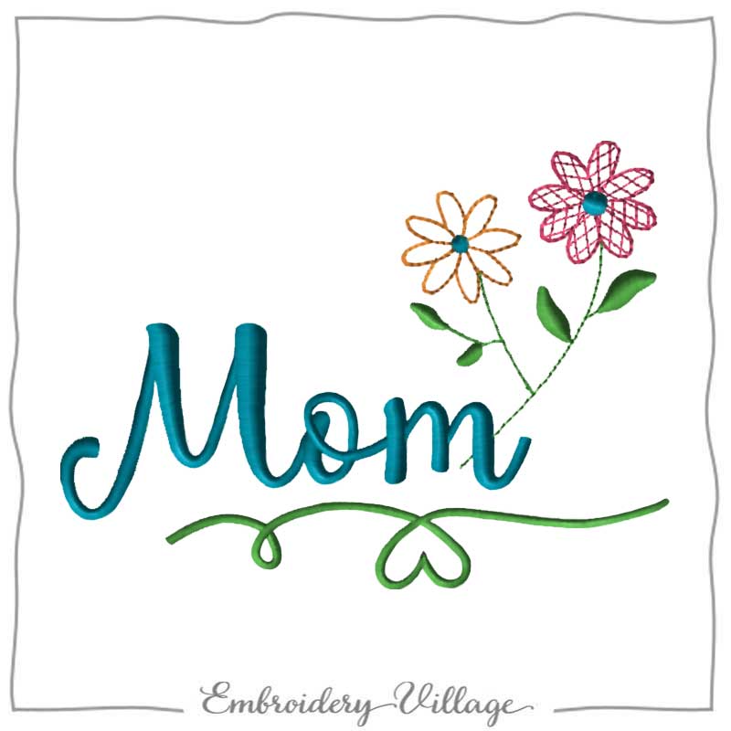 Mom Embroidered Frame Mom #1318 - Embroidery Village LLC