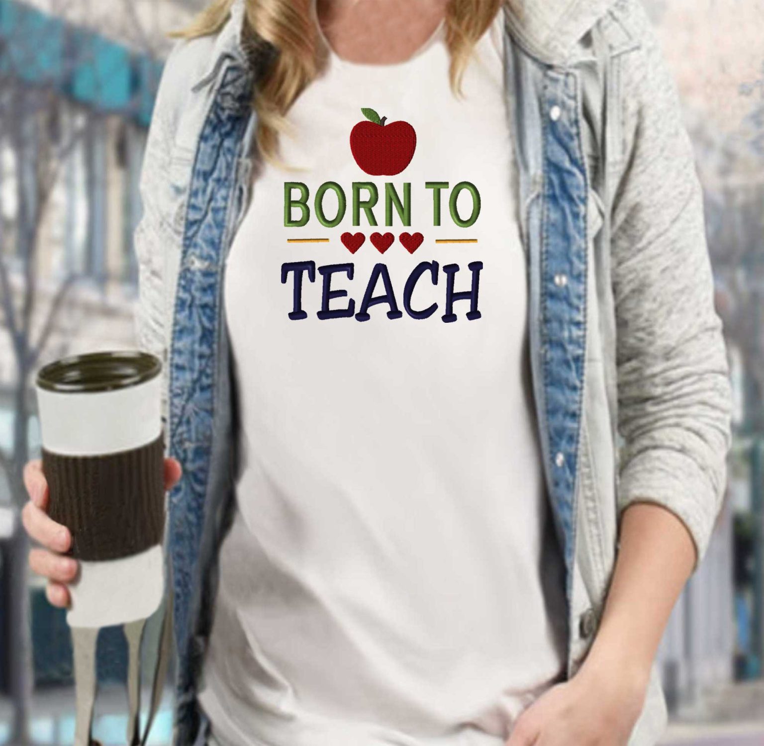 Born to Teach #1241 - Embroidery Village LLC