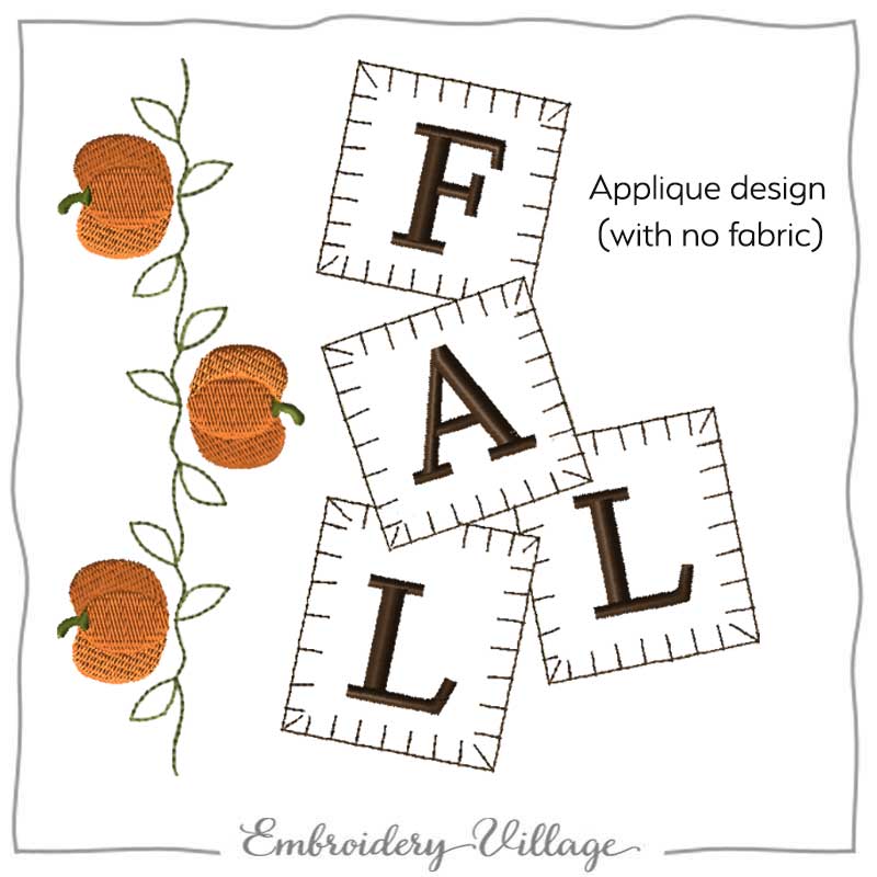 Fall Applique Blocks #1234 - Embroidery Village LLC